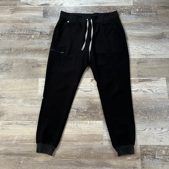 FIGS Black Jogger Scrub Pants XL Tall Women’s Technical Collection Drawstring - Picture 1 of 5